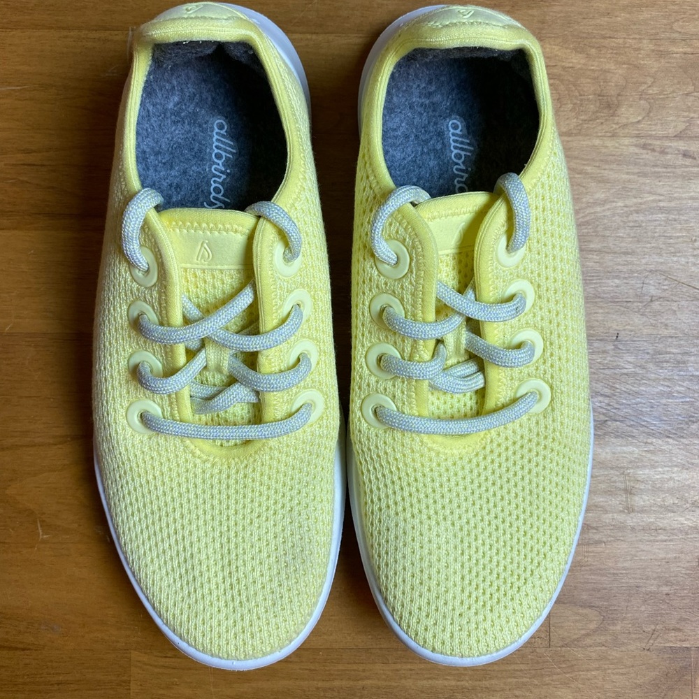Allbirds canary yellow tree runners